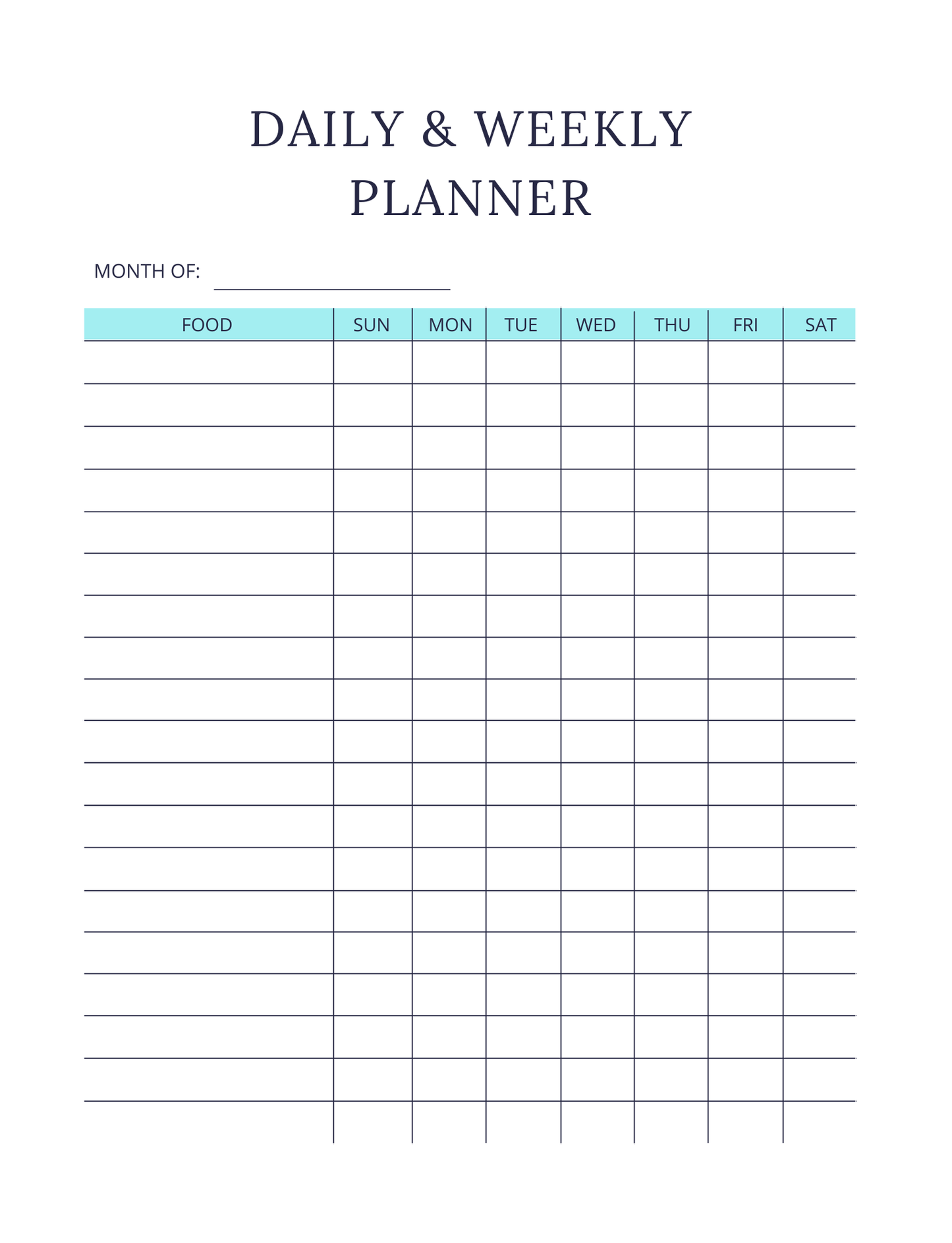 Nutrition & Fitness Planner